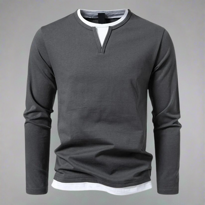 Markus™ - Long-sleeved shirt with V-neck