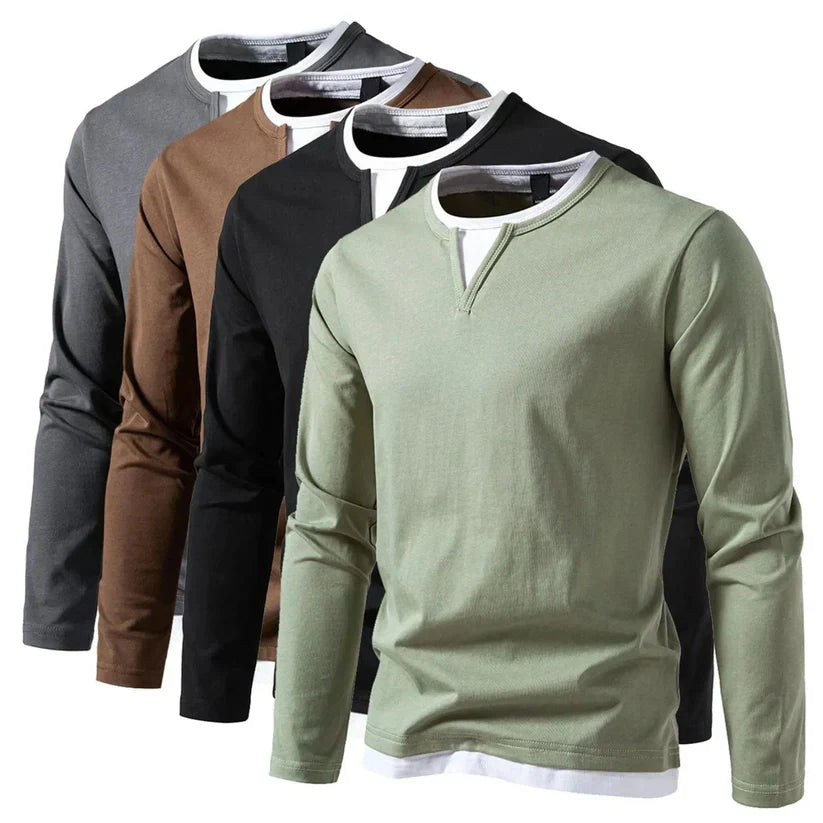 Markus™ - Long-sleeved shirt with V-neck