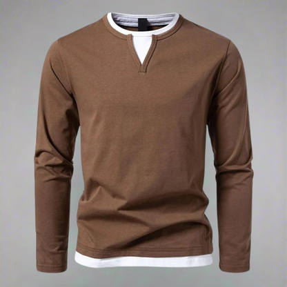 Markus™ - Long-sleeved shirt with V-neck