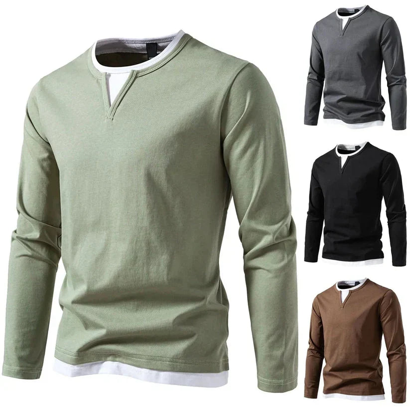 Markus™ - Long-sleeved shirt with V-neck