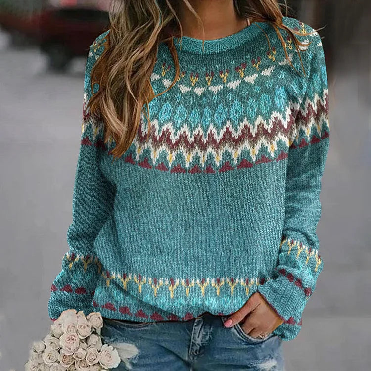 NICOLE™ Retro Wave Pattern Sweater