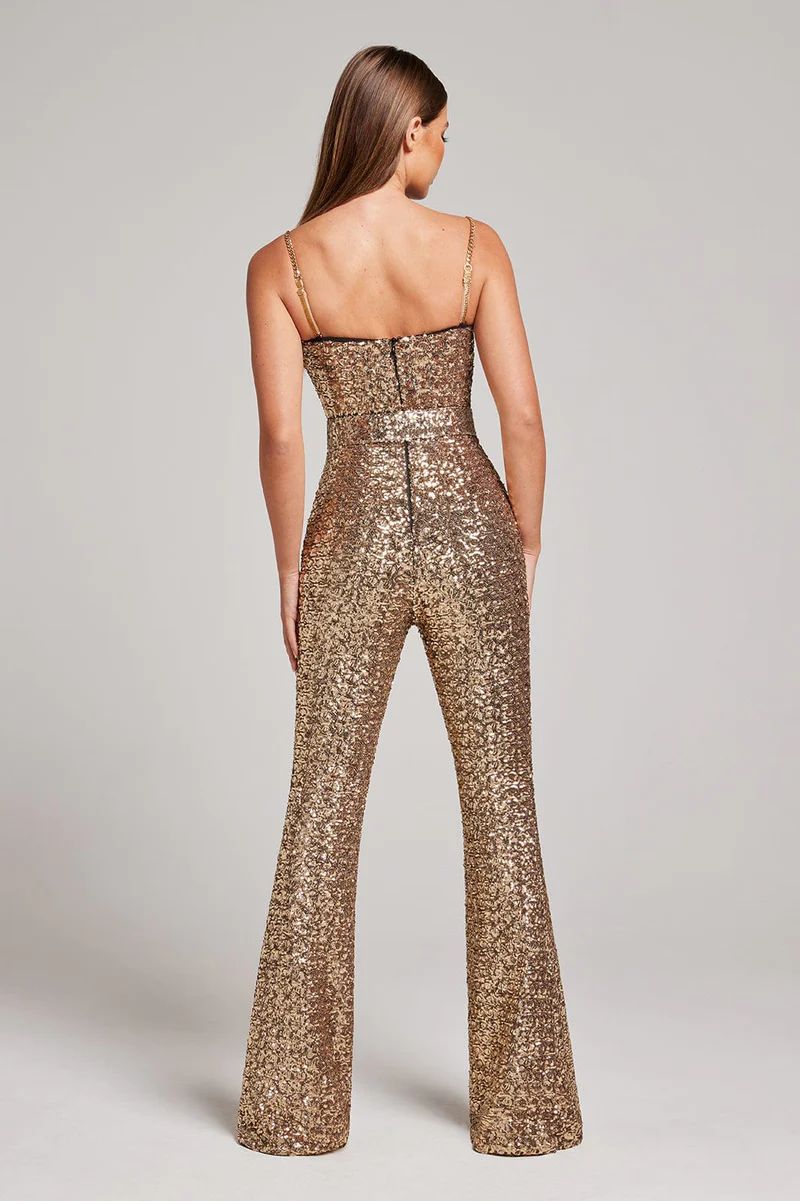 Lora | Sparkle Sequins Jumpsuit With Belt