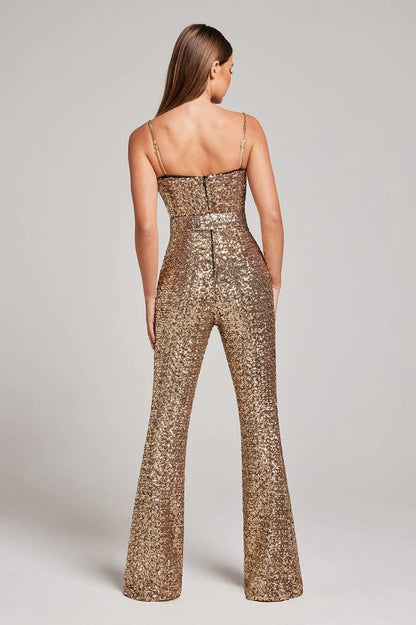 Lora | Sparkle Sequins Jumpsuit With Belt