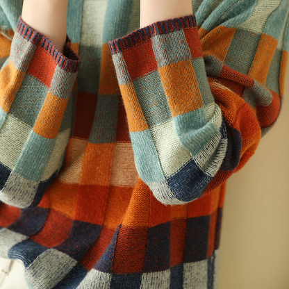 Alana™ - Color Block Plaid Sweater