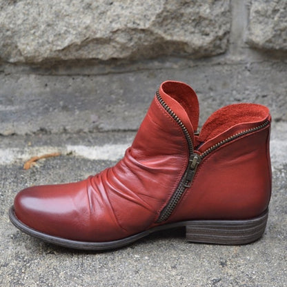 Victoria™ | Leather boots with zip