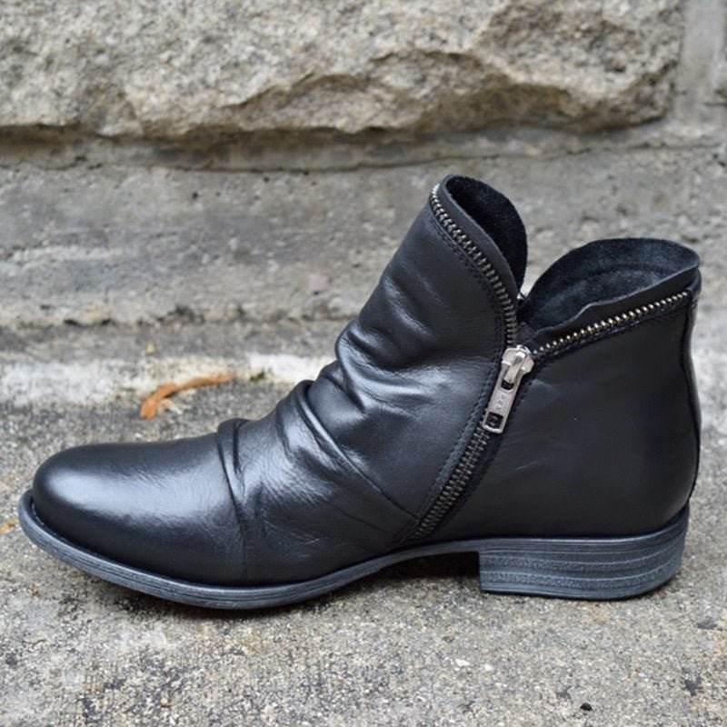 Victoria™ | Leather boots with zip