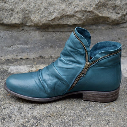 Victoria™ | Leather boots with zip