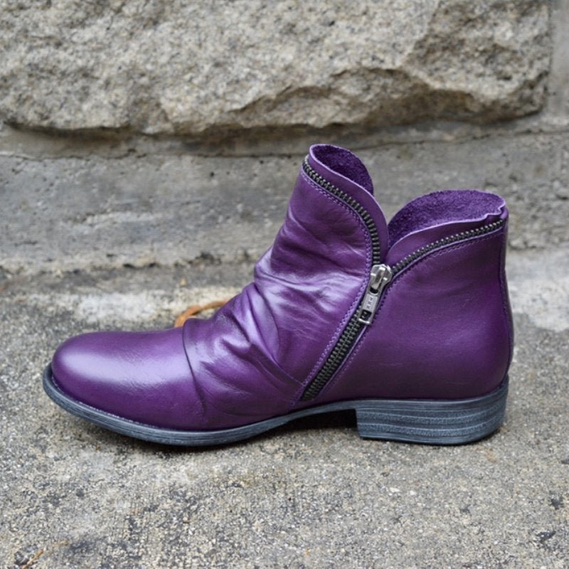 Victoria™ | Leather boots with zip